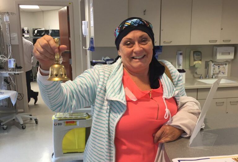 Ringing the bell at the end of chemo