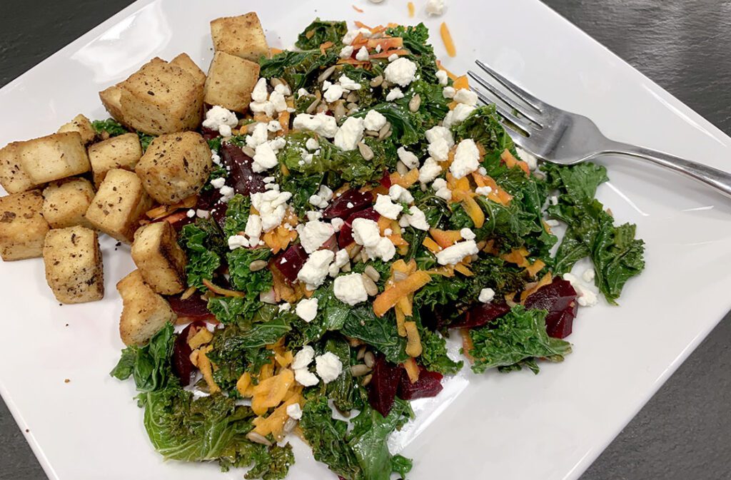 Beet Salad with beets, carrots, kale and Feta